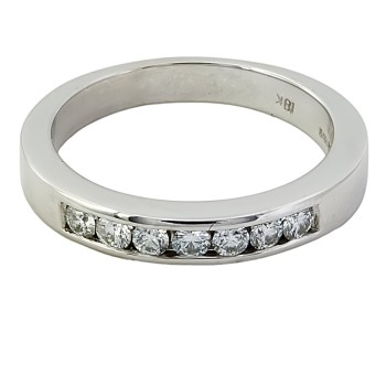 18ct white gold Diamond 0.35cts half eternity Ring size U